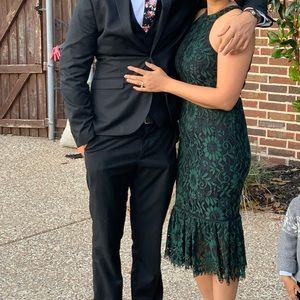 Halter Lace Knit Midi Dress